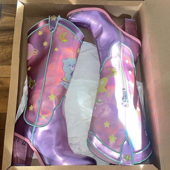 dolls kill holographic boots